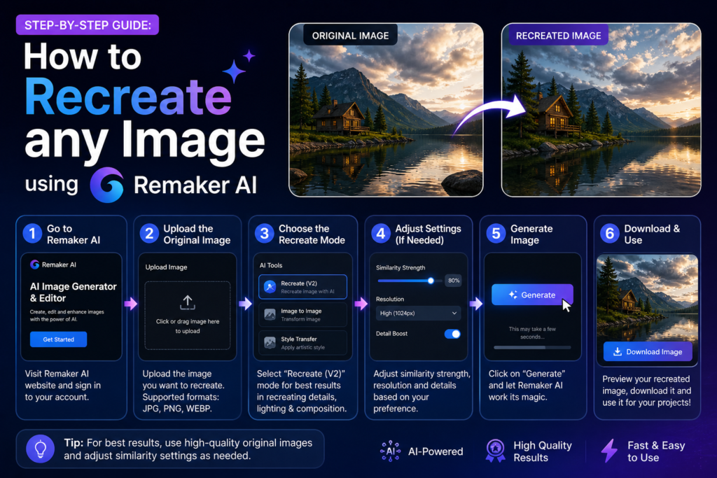 How to Recreate any Image using Remaker AI